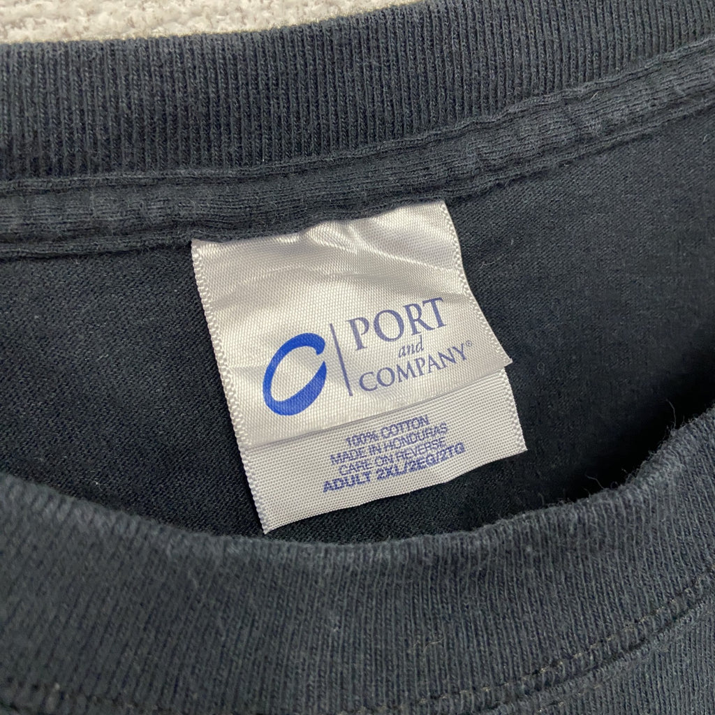 PORT&COMPANY　ポートアンドカンパニー　半袖プリントTシャツ　スカル　骸骨　黒　ブラック　2XLサイズ　古着
