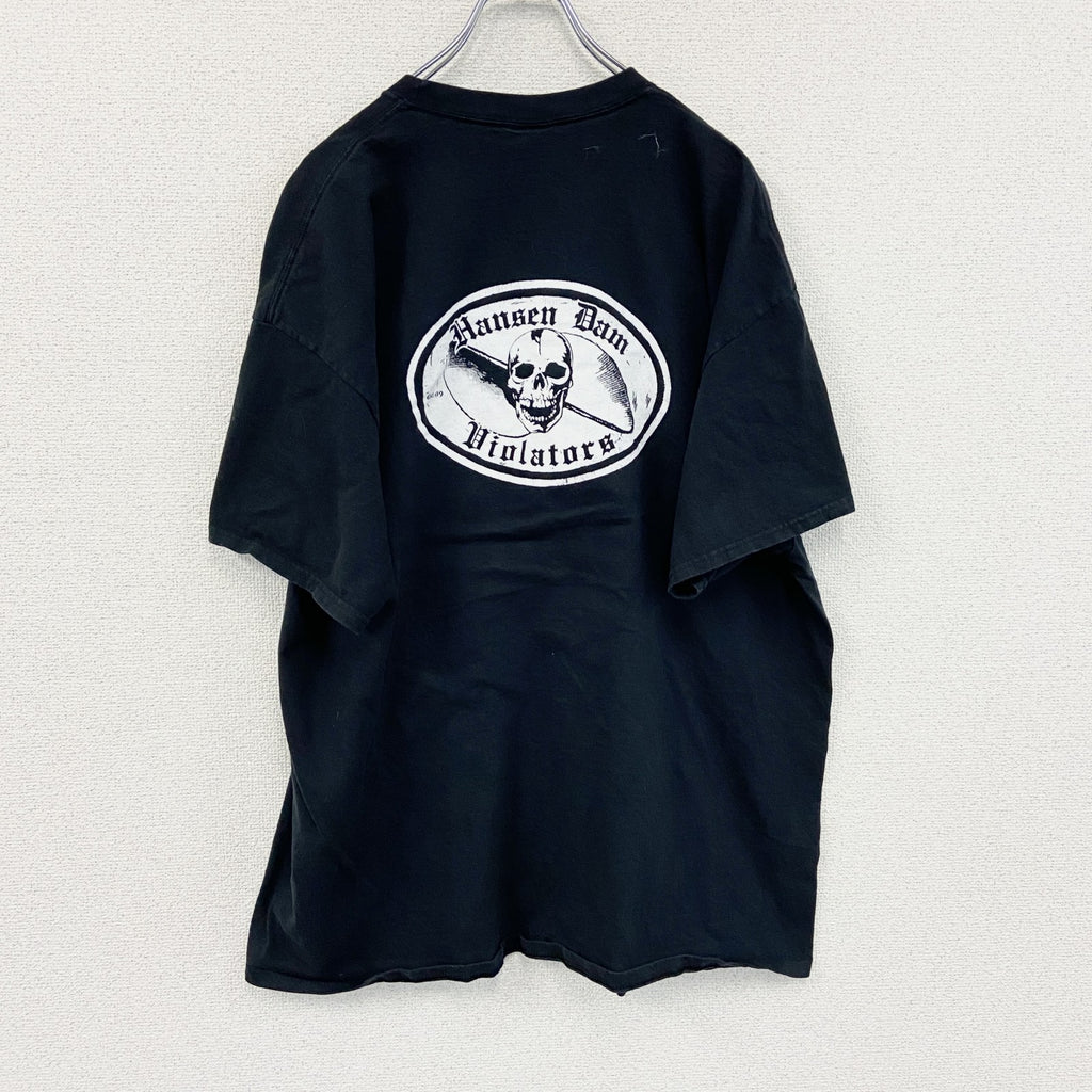 PORT&COMPANY　ポートアンドカンパニー　半袖プリントTシャツ　スカル　骸骨　黒　ブラック　2XLサイズ　古着