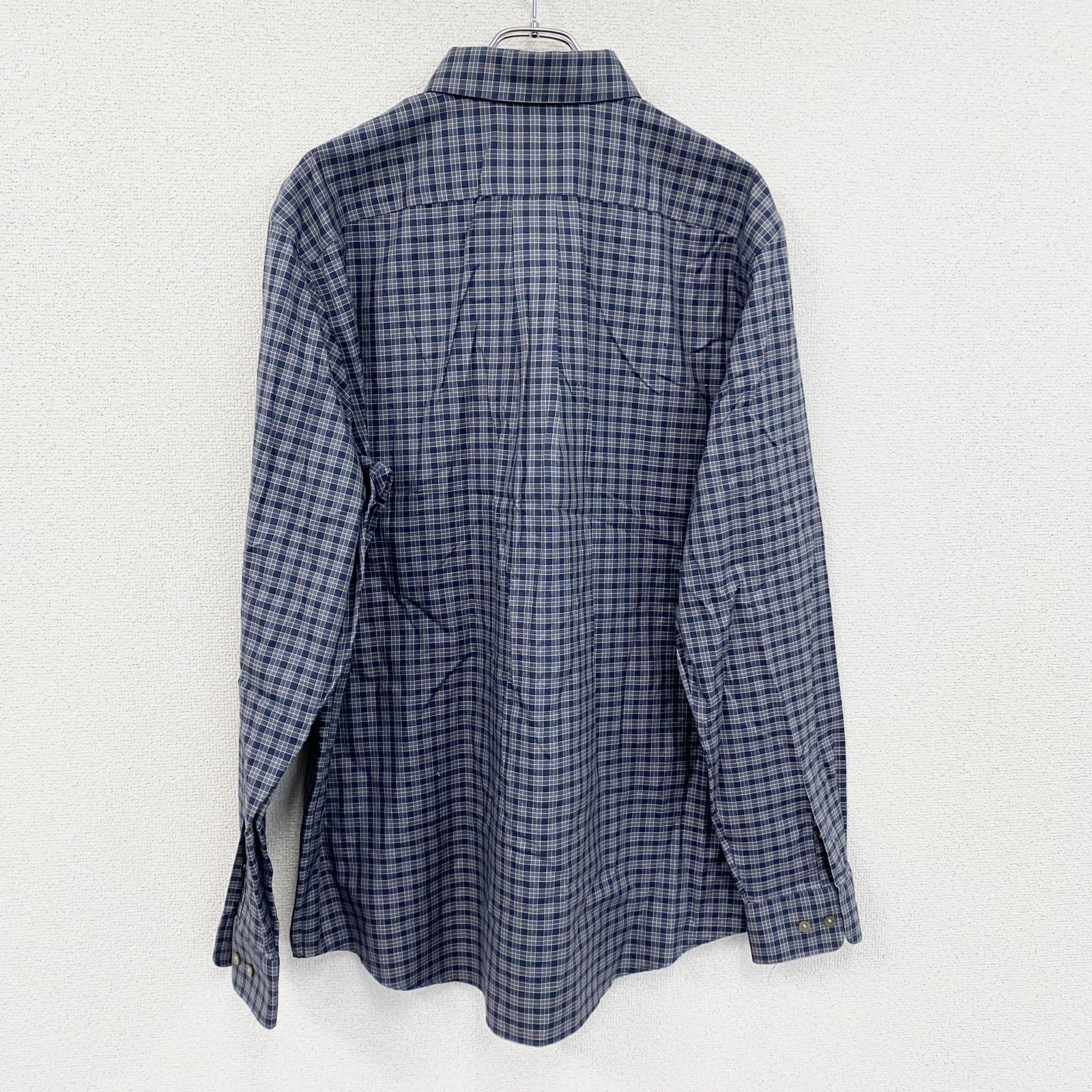 Eddie Bauer　エディーバウアー　長袖シャツ　ボタンダウンシャツ　チェック柄　青　ブルー　XLサイズ　古着