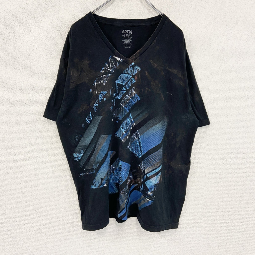APT.9　半袖プリントTシャツ　黒　ブラック　2XLサイズ　古着