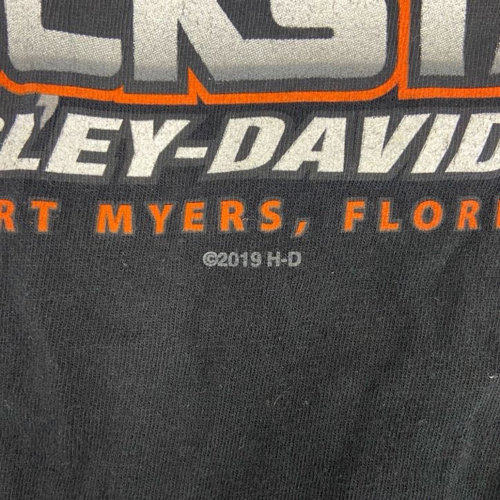 古着 used　HARLEY DAVIDSON　ハーレーダビッドソン　半袖両面プリントTシャツ　USA製　黒　ブラック　Lサイズ