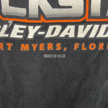 古着 used　HARLEY DAVIDSON　ハーレーダビッドソン　半袖両面プリントTシャツ　USA製　黒　ブラック　Lサイズ