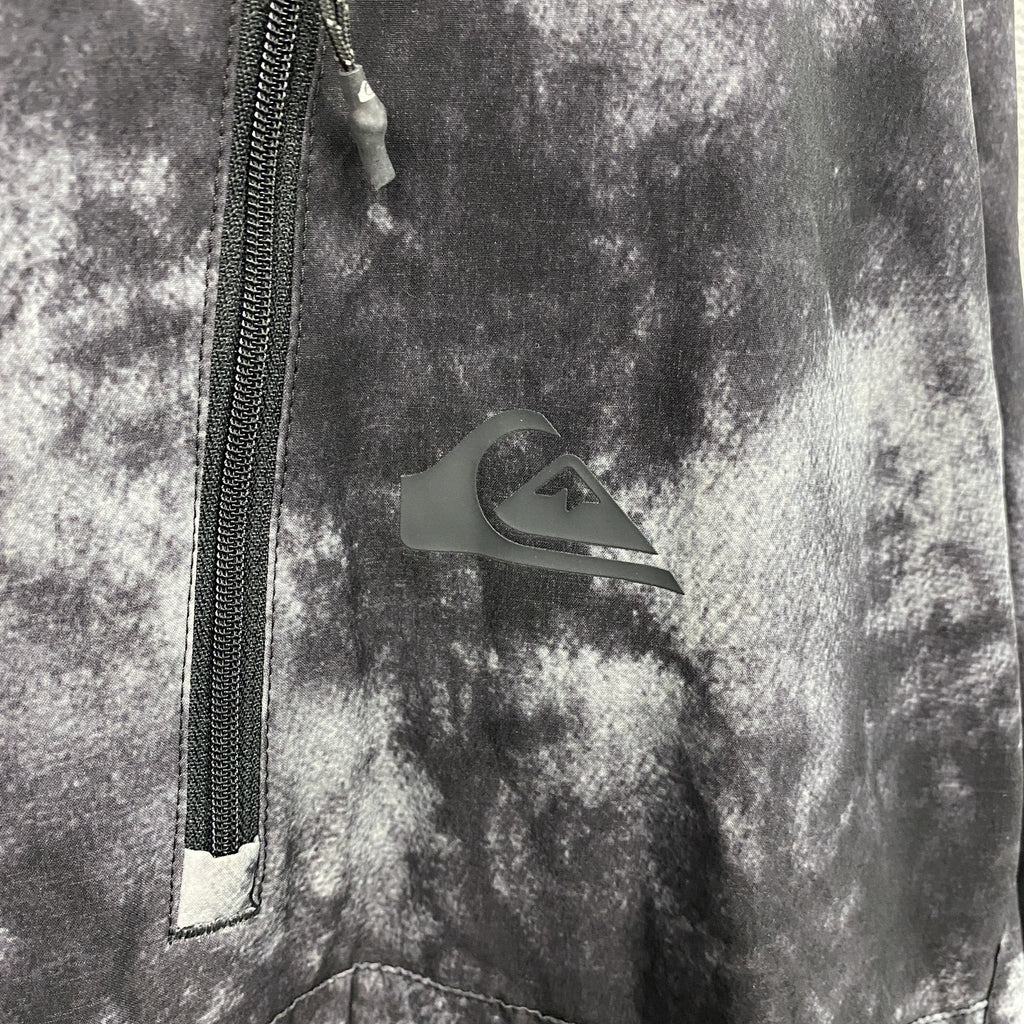 QUIKSILVER　クイックシルバー　フルジップジャケット　総柄　黒　ブラック　Lサイズ　古着