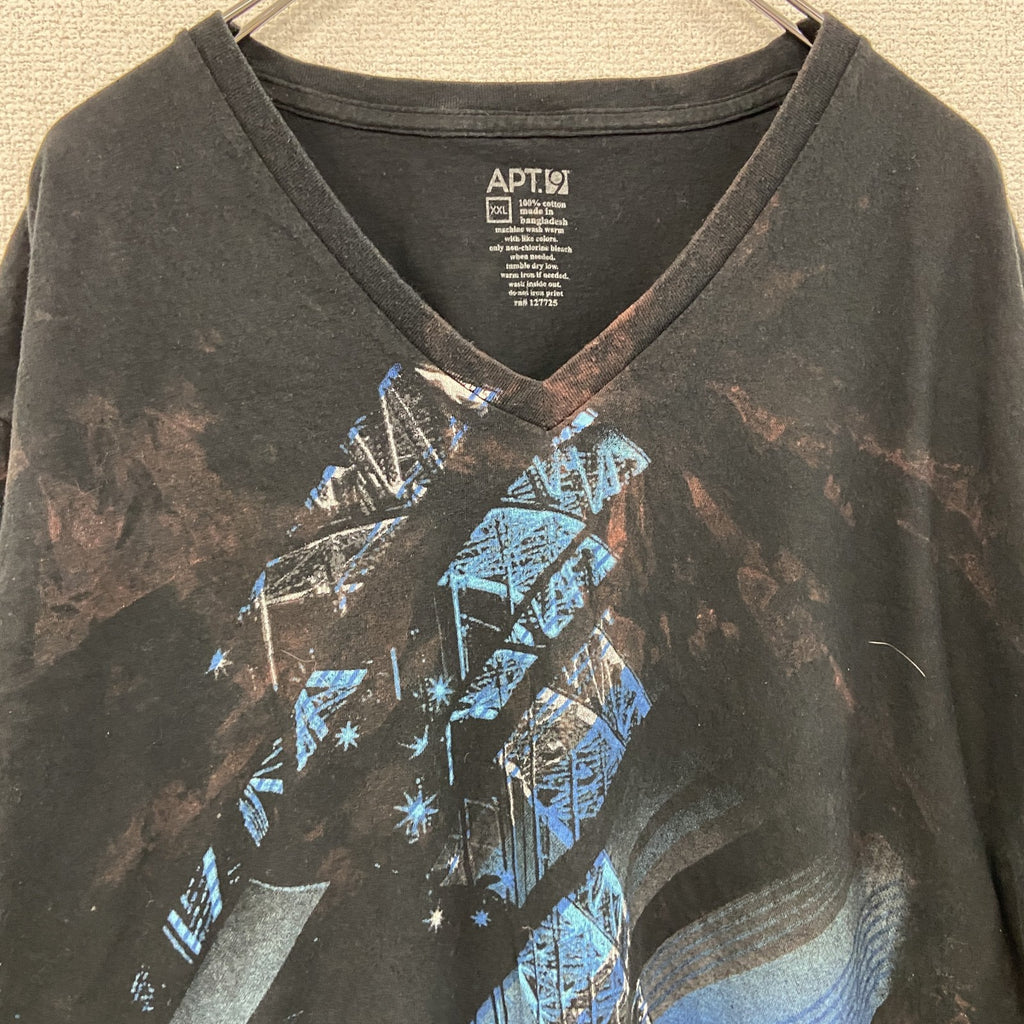 APT.9　半袖プリントTシャツ　黒　ブラック　2XLサイズ　古着