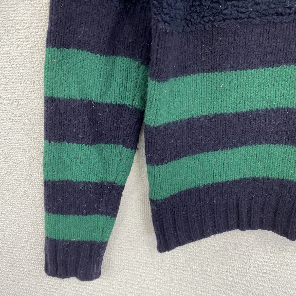DIESEL　ディーゼル　Tricot&Co　ラムウールニットセーター　ボーダー　紺　ネイビー　Sサイズ　古着