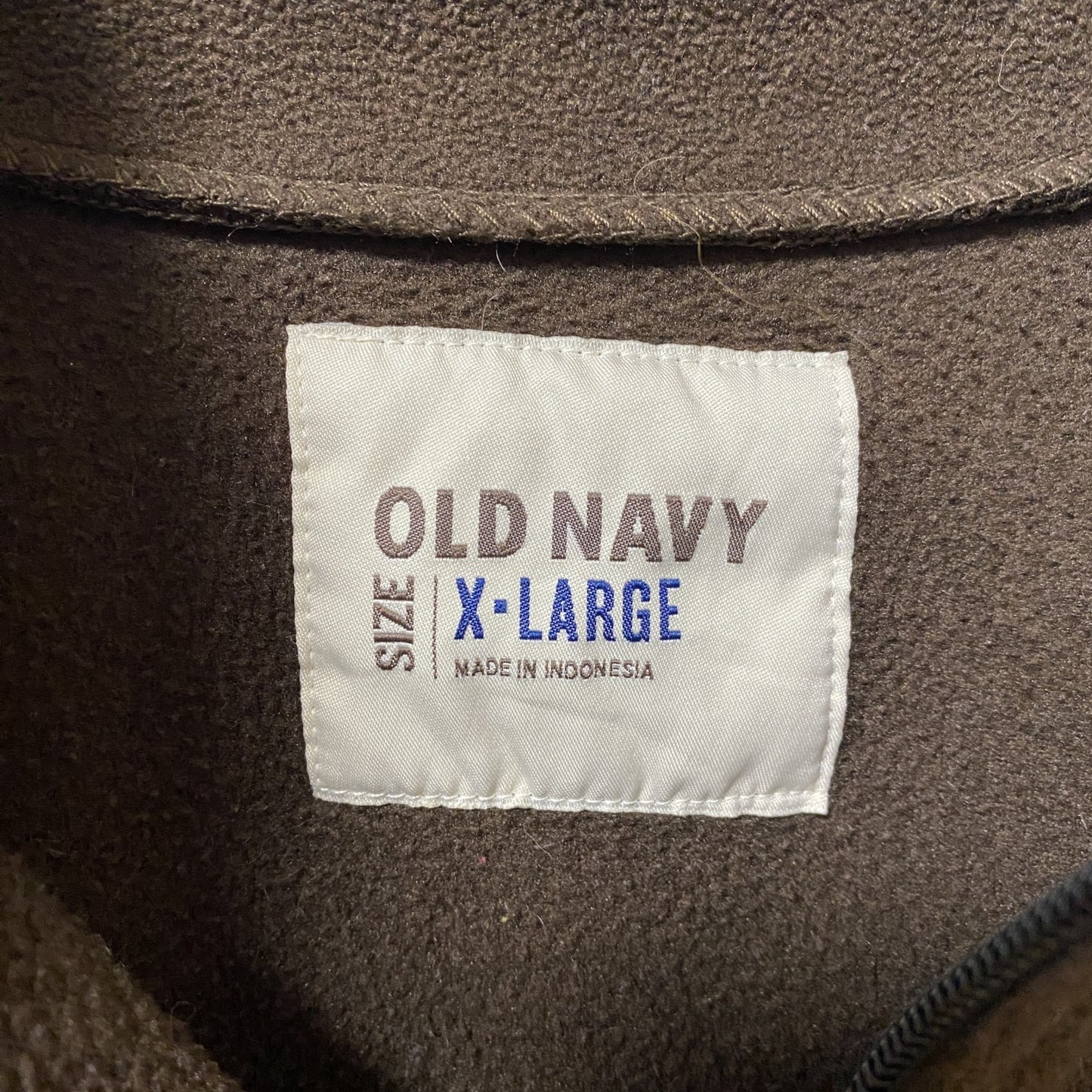 古着 used　OLD NAVY オールドネイビー　長袖ハーフジップフリースジャケット　ブルゾン　茶色　ハイネック　XLサイズ