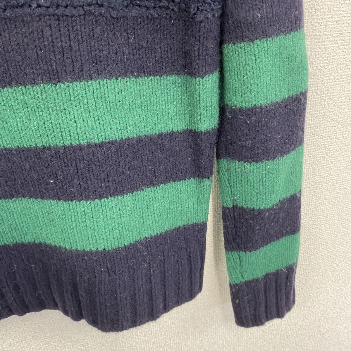 DIESEL　ディーゼル　Tricot&Co　ラムウールニットセーター　ボーダー　紺　ネイビー　Sサイズ　古着