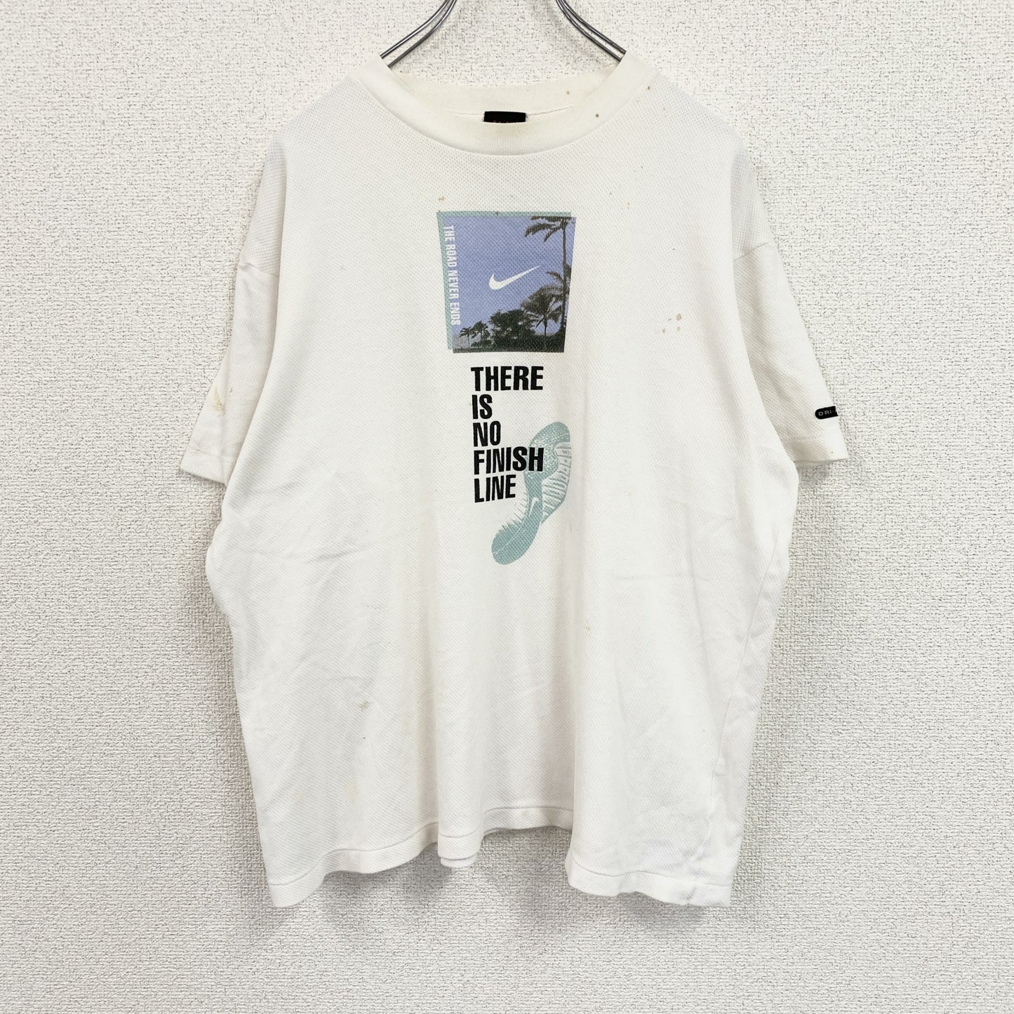 NIKE ナイキ　DRI-FIT　半袖プリントTシャツ　シングルステッチ　白　ホワイト　Lサイズ