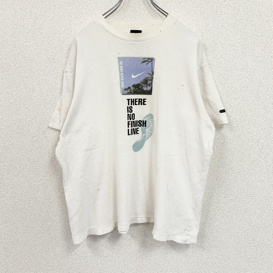 NIKE ナイキ　DRI-FIT　半袖プリントTシャツ　シングルステッチ　白　ホワイト　Lサイズ