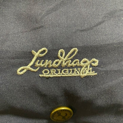 古着 used　Lundhags　長袖ワンポイントロゴ刺繍マウンテンパーカー　ワイヤー入りフード　ネイビー　秋冬服　Lサイズ