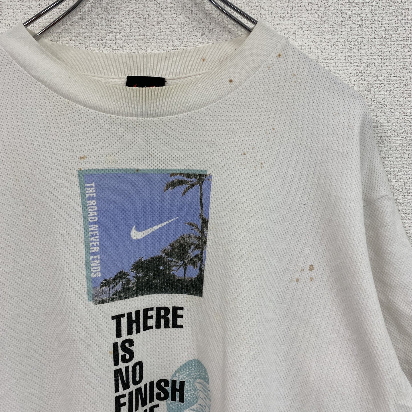 NIKE ナイキ　DRI-FIT　半袖プリントTシャツ　シングルステッチ　白　ホワイト　Lサイズ