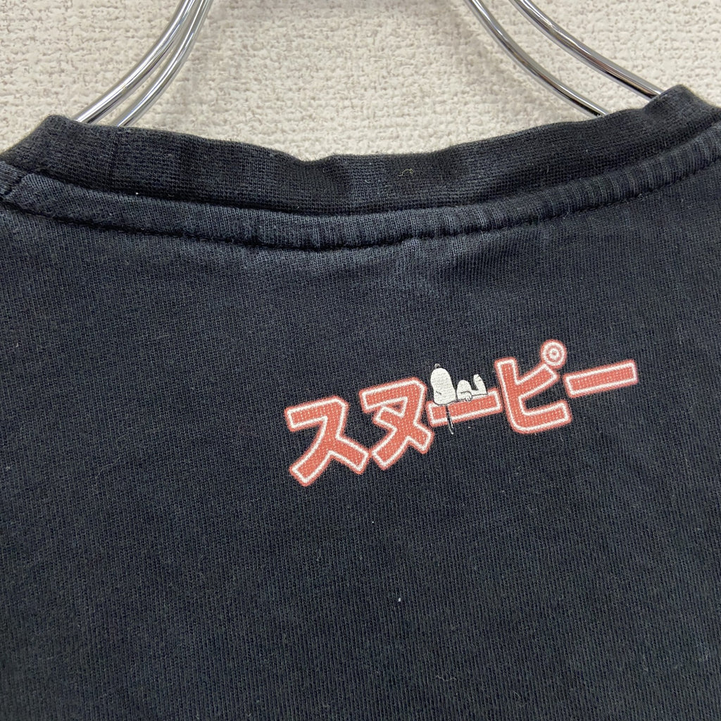 ZARA　ザラ　PEANUTS　SNOOPY　スヌーピー　半袖プリントキャラクターTシャツ　黒　ブラック　Sサイズ　古着