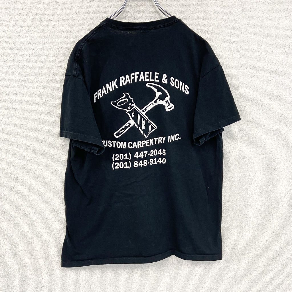 GILDAN　ギルダン　半袖プリントTシャツ　両面プリント　アーチプリント　黒　ブラック　Lサイズ　古着