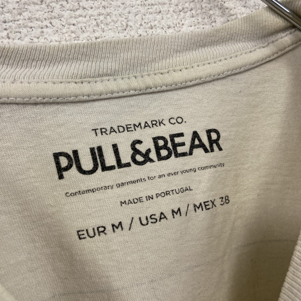 PULL&BEAR　プルアンドベア　半袖プリントTシャツ　両面プリント　白　ホワイト　Mサイズ　古着