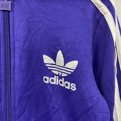 adidas　アディダス　トラックジャケット/ジャージパーカー　デカロゴ　紫　パープル　140