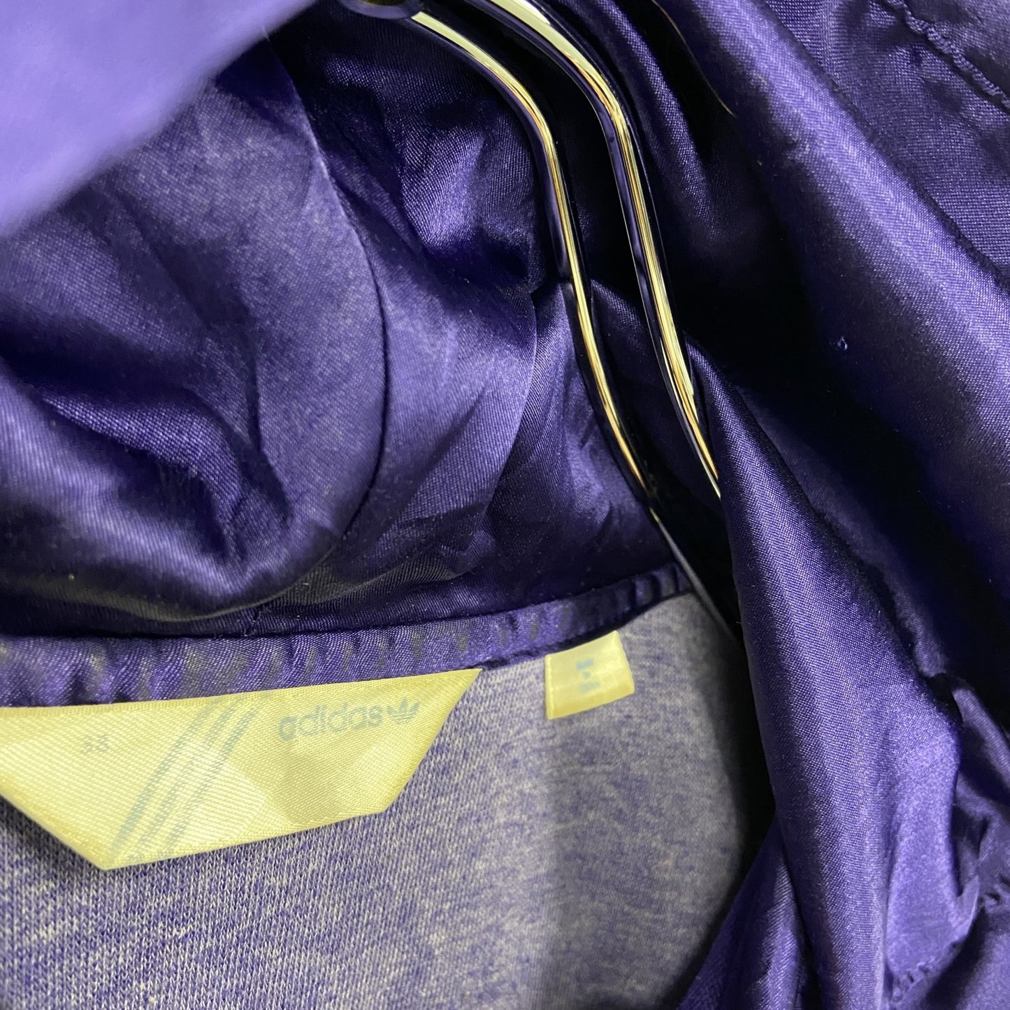 adidas　アディダス　トラックジャケット/ジャージパーカー　デカロゴ　紫　パープル　140