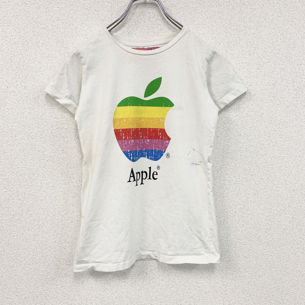 Star girl　Apple　アップル　半袖プリントTシャツ　企業ロゴ　白　ホワイト　Sサイズ　古着
