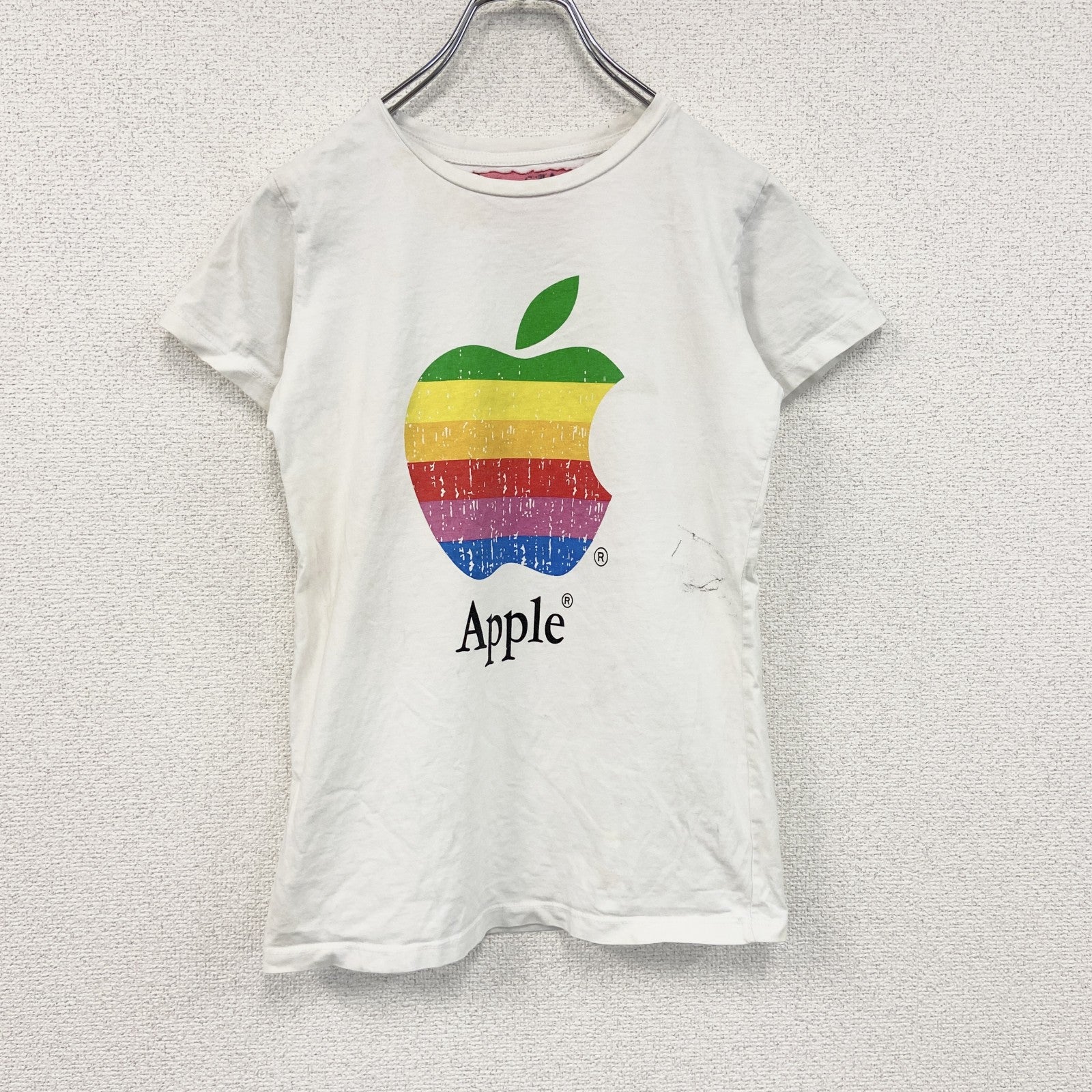 Star girl　Apple　アップル　半袖プリントTシャツ　企業ロゴ　白　ホワイト　Sサイズ　古着