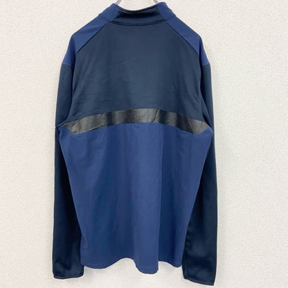 古着 used　NIKE　ナイキ　プルオーバージャケット　ハーフジップ　企業ロゴ　紺　ネイビー　Lサイズ