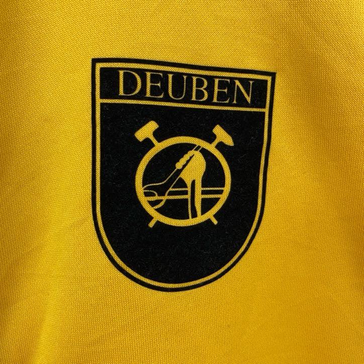 古着 used　adidas　アディダス　長袖ワンポイント刺繍ジャージ　フルジップトラックジャケット　サッカー　黄色　XLサイズ