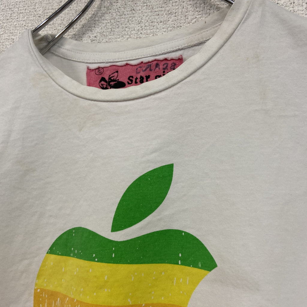 Star girl　Apple　アップル　半袖プリントTシャツ　企業ロゴ　白　ホワイト　Sサイズ　古着