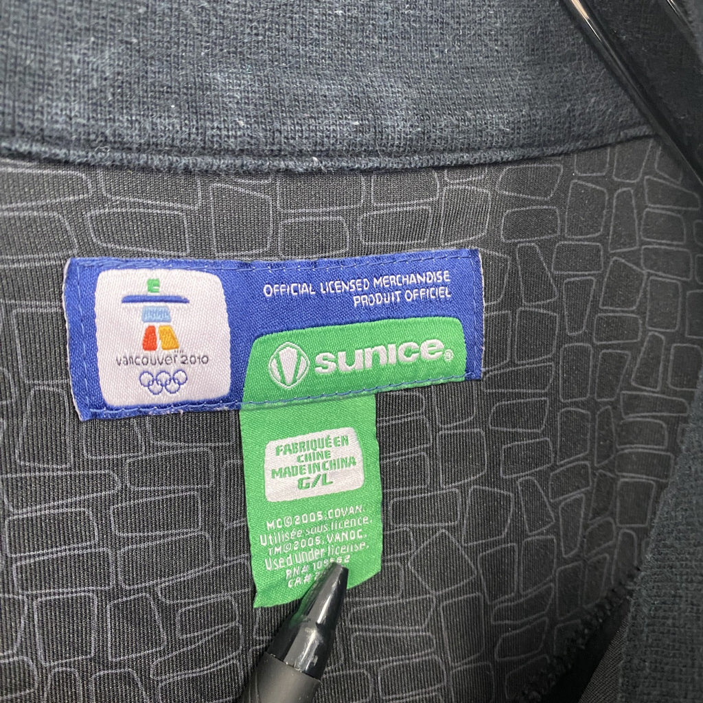 sunice　長袖トラックジャケット　フルジップジャージ　2010年バンクーバーオリンピック　黒　ブラック　Lサイズ　古着