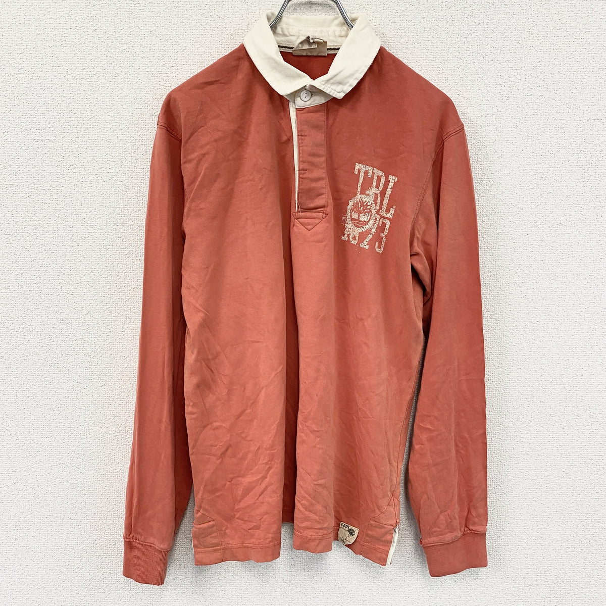 Timberland　ティンバーランド　長袖ポロシャツ/ラガーシャツ　オレンジ　Mサイズ　古着