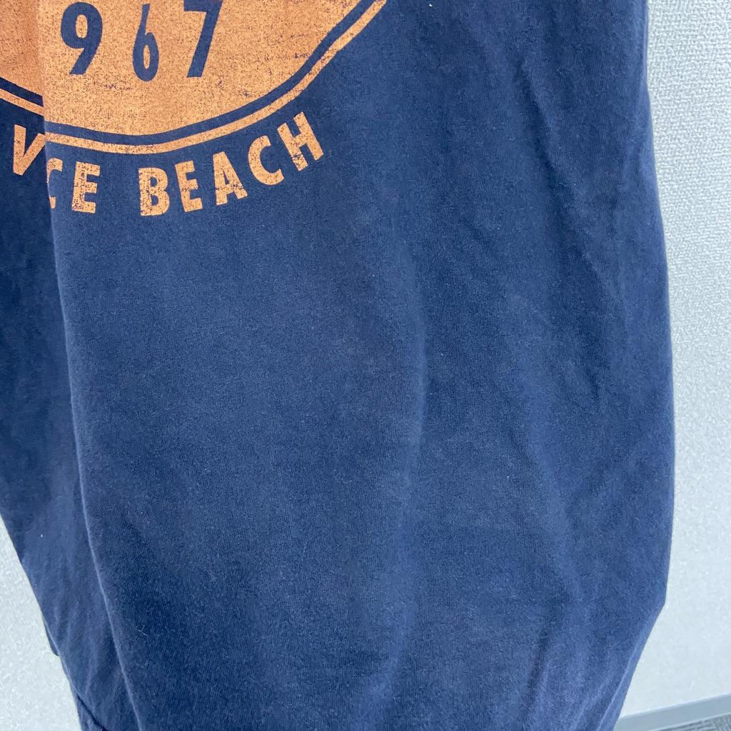 CASUAL　半袖プリントTシャツ　紺　ネイビー　3XLサイズ　古着