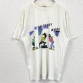Chillytime　半袖グラフィックプリントTシャツ　イラストデザイン　クルーネック　白　ホワイト　38サイズ　古着