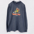00s～　JERZEES　ジャージーズ　長袖プリントTシャツ/ロンT　ヴィンテージ　ダークグレー　Mサイズ　古着