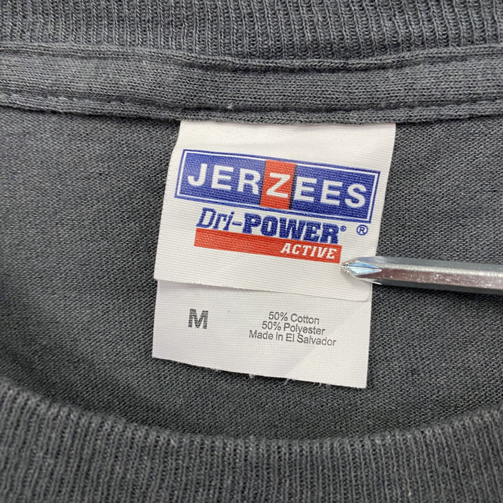 00s～　JERZEES　ジャージーズ　長袖プリントTシャツ/ロンT　ヴィンテージ　ダークグレー　Mサイズ　古着