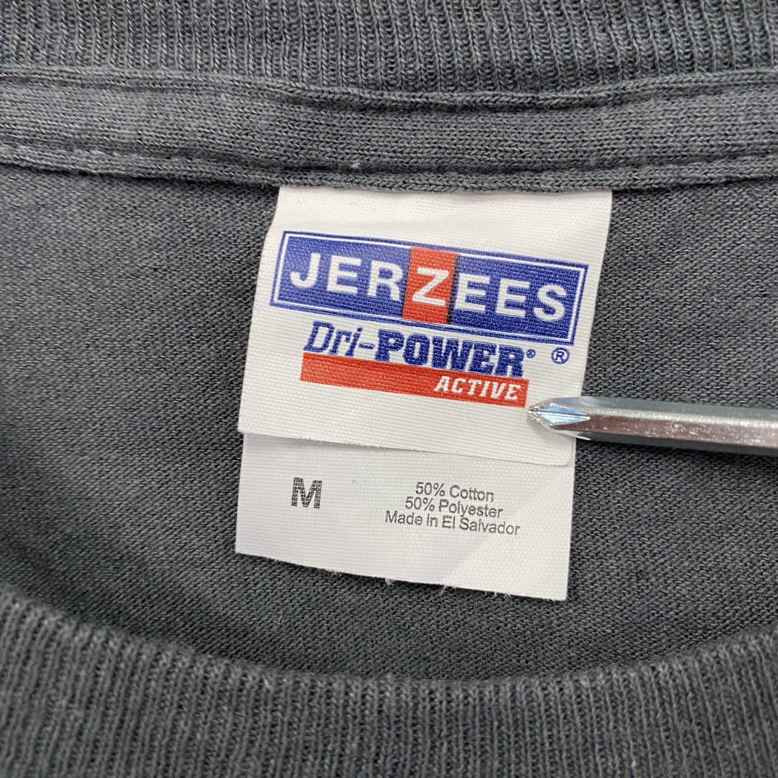 00s～　JERZEES　ジャージーズ　長袖プリントTシャツ/ロンT　ヴィンテージ　ダークグレー　Mサイズ　古着