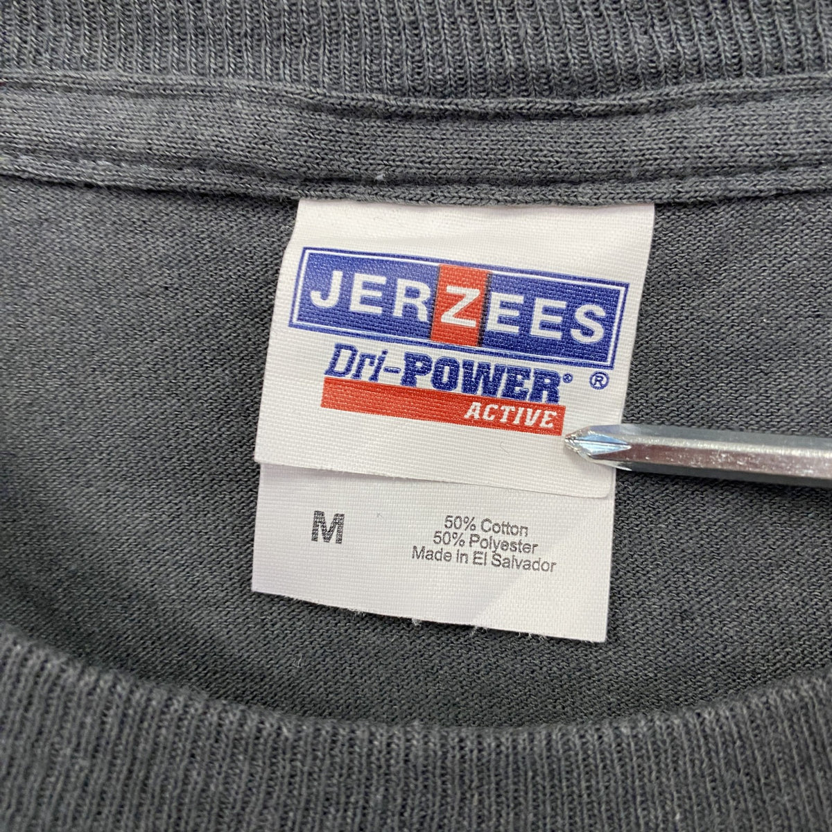 00s～　JERZEES　ジャージーズ　長袖プリントTシャツ/ロンT　ヴィンテージ　ダークグレー　Mサイズ　古着
