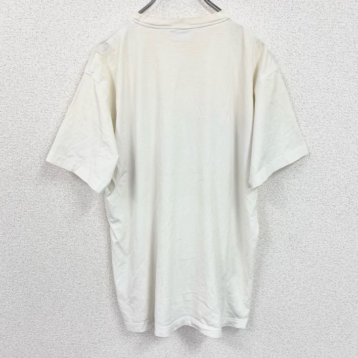 Chillytime　半袖グラフィックプリントTシャツ　イラストデザイン　クルーネック　白　ホワイト　38サイズ　古着