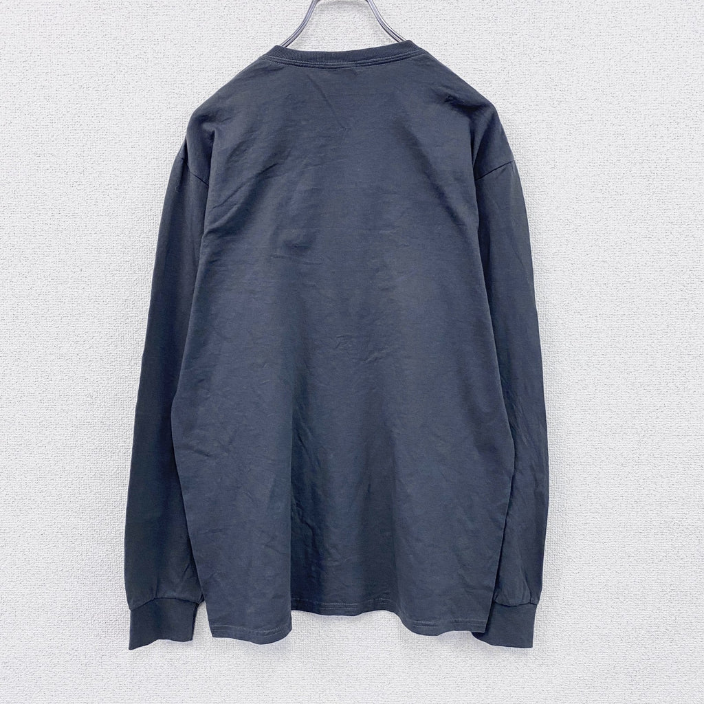 00s～　JERZEES　ジャージーズ　長袖プリントTシャツ/ロンT　ヴィンテージ　ダークグレー　Mサイズ　古着