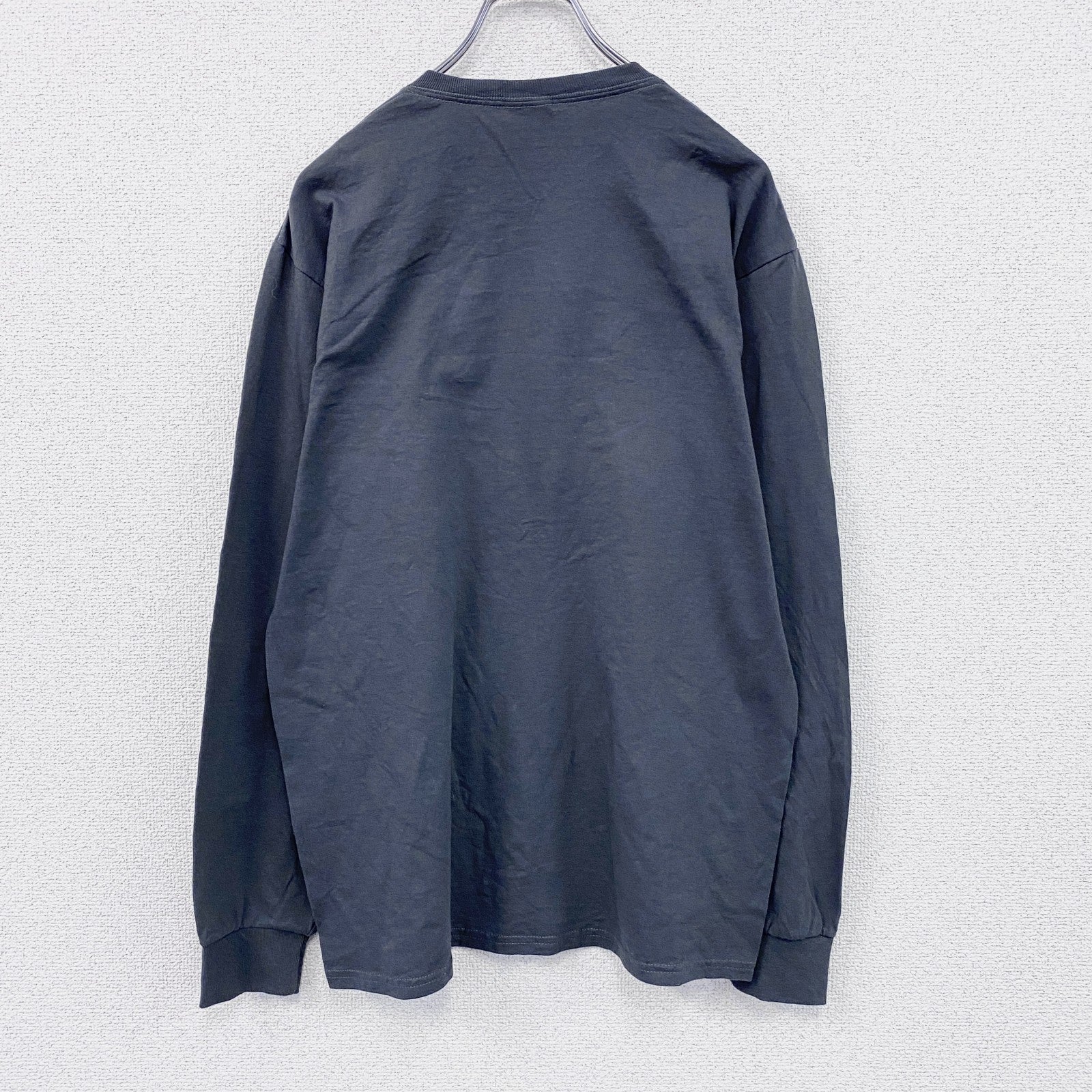 00s～　JERZEES　ジャージーズ　長袖プリントTシャツ/ロンT　ヴィンテージ　ダークグレー　Mサイズ　古着