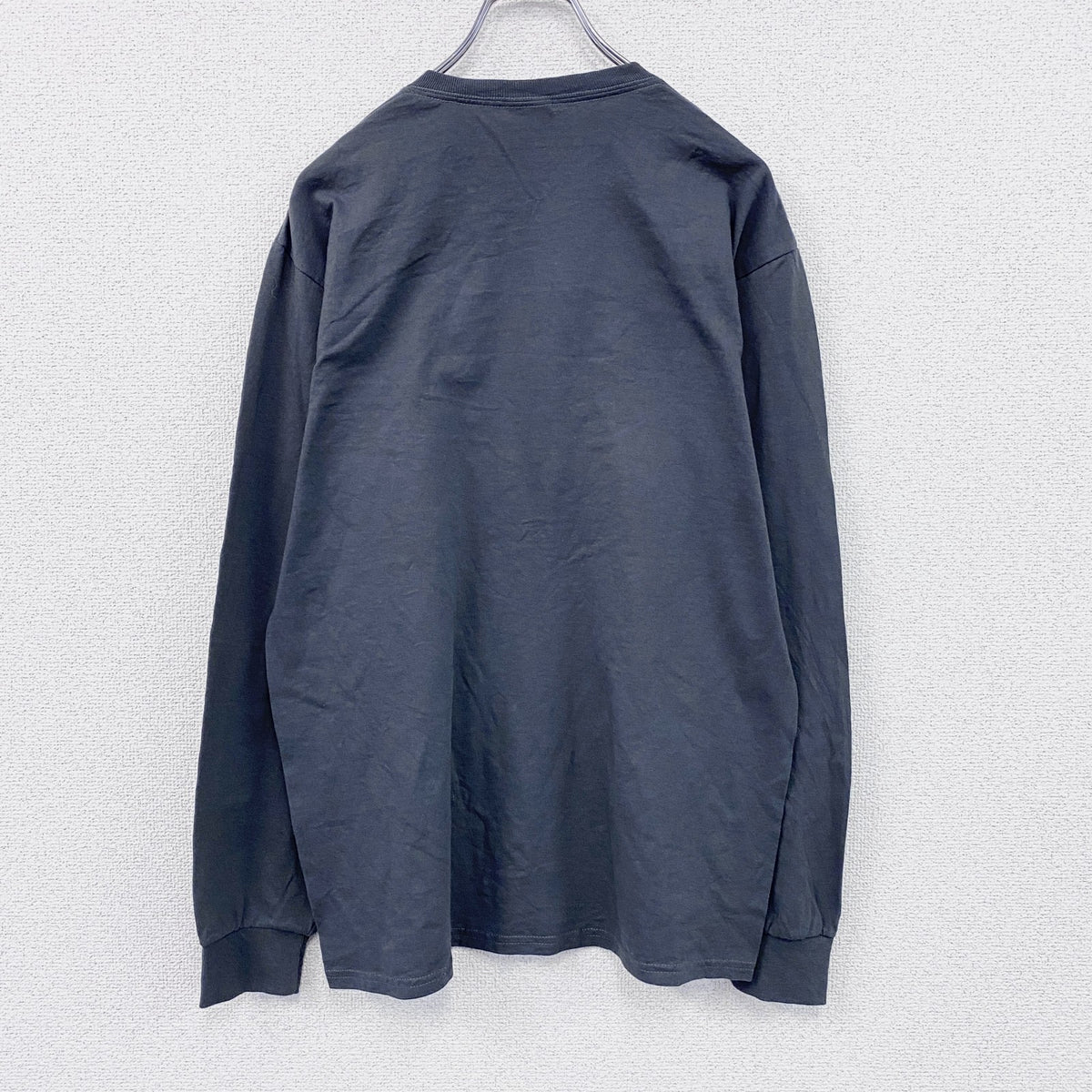 00s～　JERZEES　ジャージーズ　長袖プリントTシャツ/ロンT　ヴィンテージ　ダークグレー　Mサイズ　古着