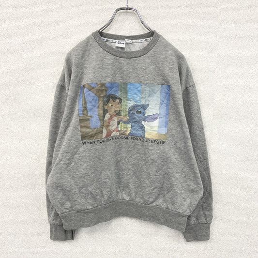 Disney　ディズニー　リロ＆スティッチ　スウェット/トレーナー　グレー　Mサイズ
