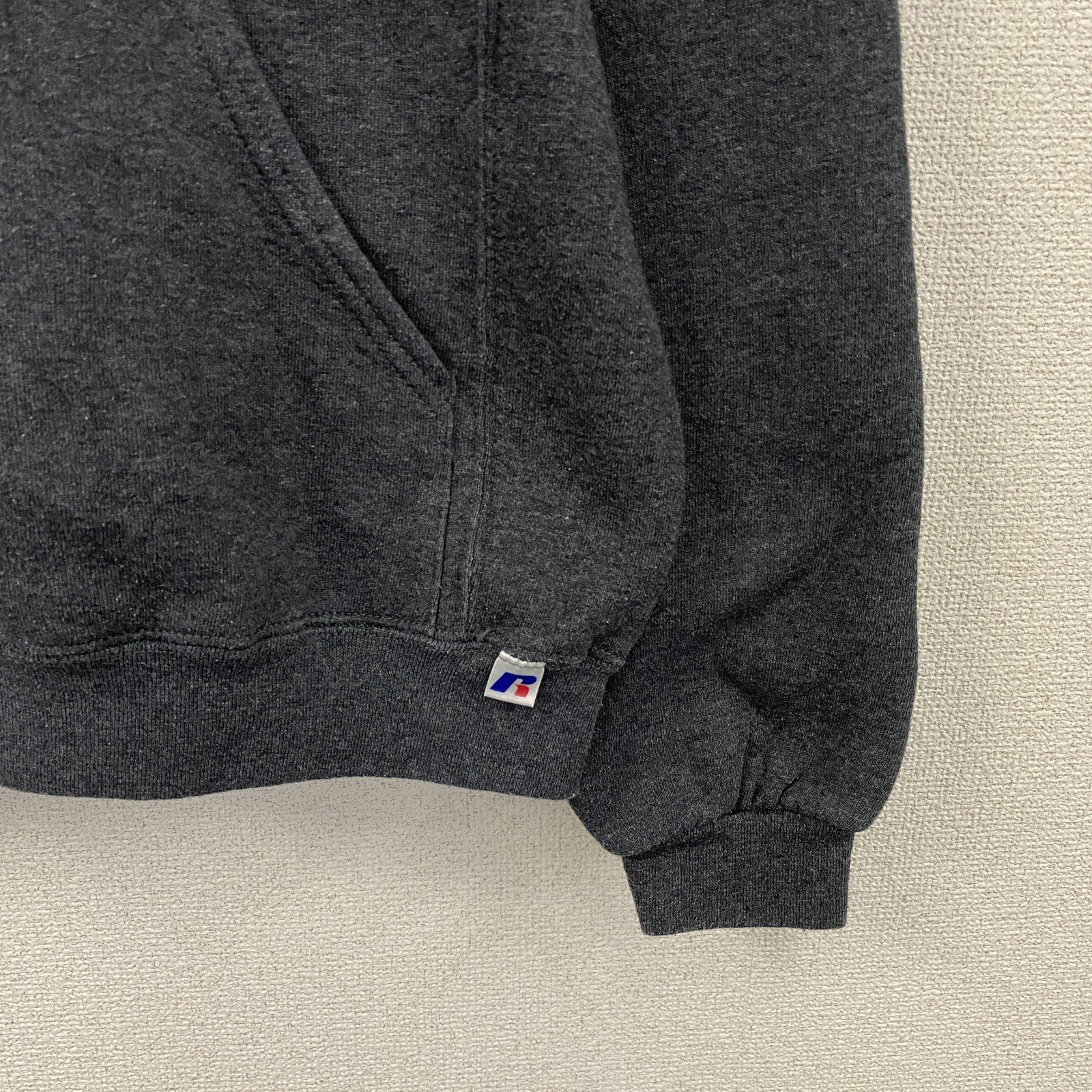 00s　RUSSELL　ラッセル　スウェットパーカー/フーディー　前V　クロスカントリー　ヴィンテージ　ダークグレー　Mサイズ　古着