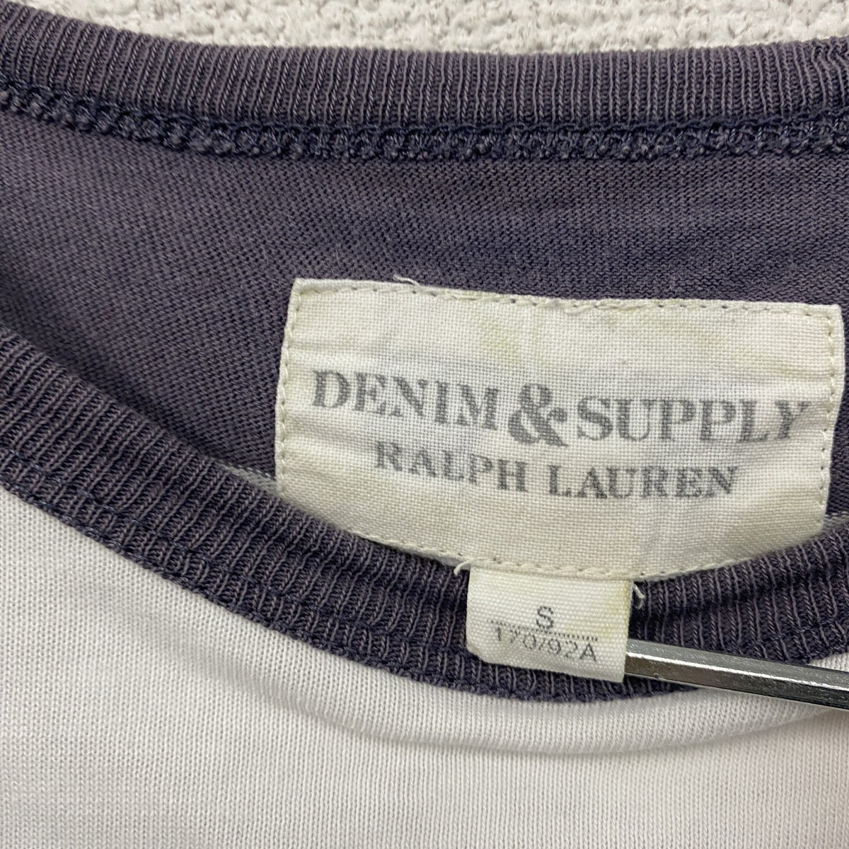 DENIM＆SUPPLY RALPH LAUREN　デニム＆サプライ ラルフローレン　長袖Tシャツ/ロンT　ボーダー　紺　ネイビー　白　ホワイト　Sサイズ　古着