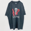 champion　チャンピオン　半袖プリントクルーネックTシャツ　ラクロス　スポーツ　グレー　灰色　XLサイズ　古着