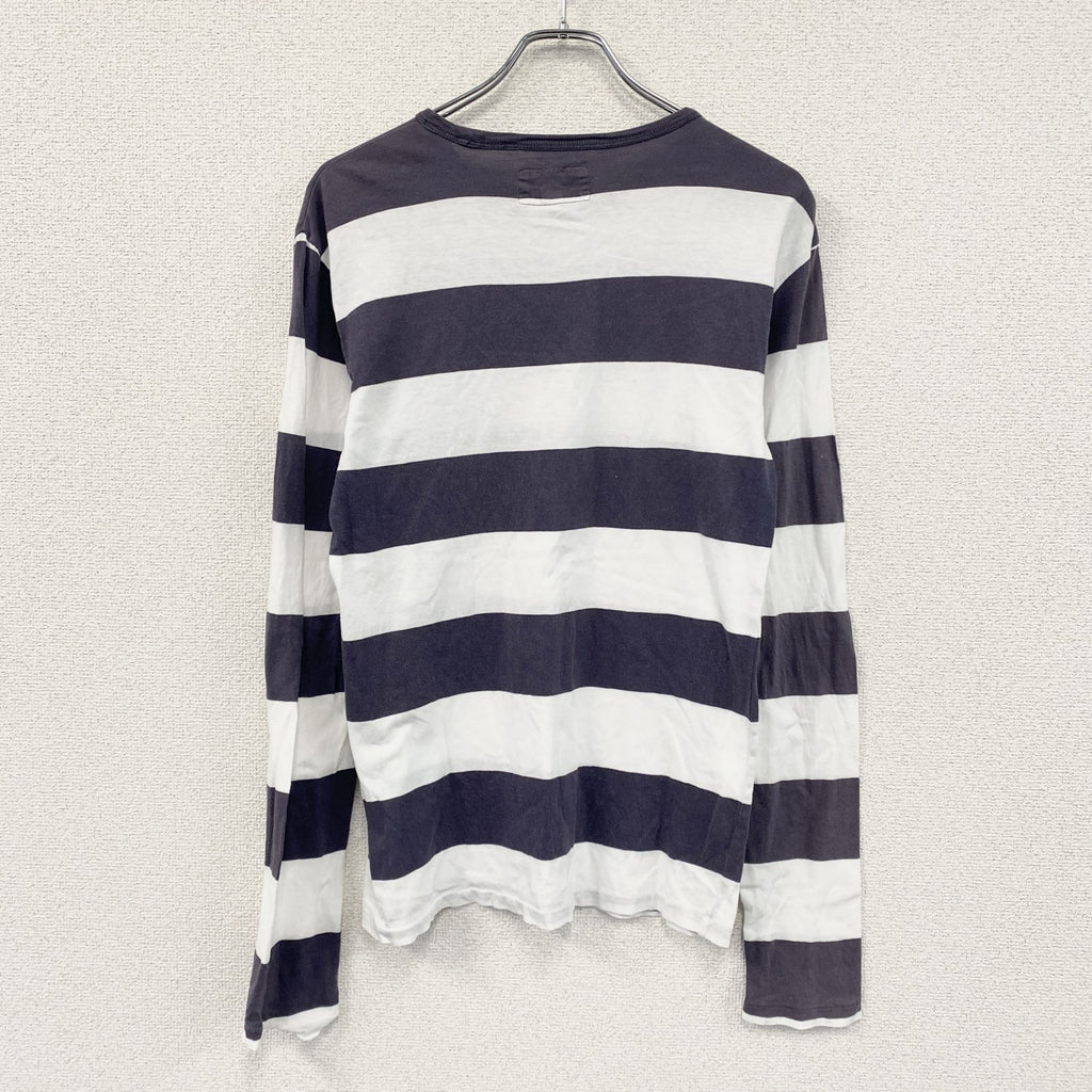 DENIM＆SUPPLY RALPH LAUREN　デニム＆サプライ ラルフローレン　長袖Tシャツ/ロンT　ボーダー　紺　ネイビー　白　ホワイト　Sサイズ　古着