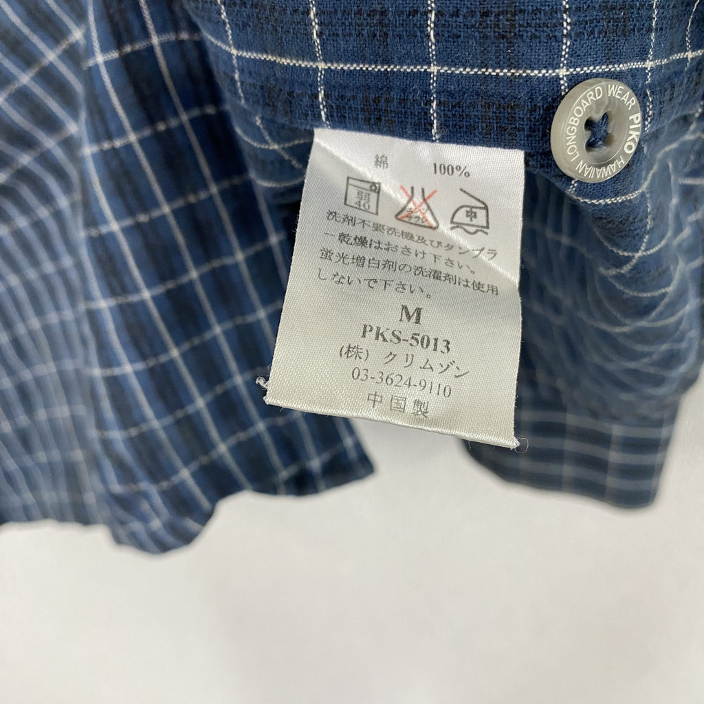 PIKO　ピコ　長袖シャツ　チェック柄　紺　ネイビー　Mサイズ　古着