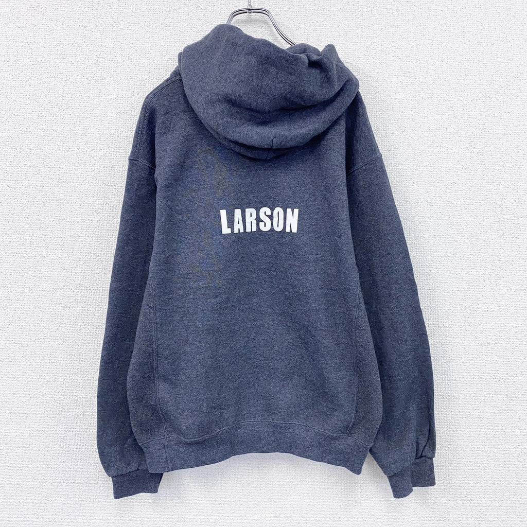 00s　RUSSELL　ラッセル　スウェットパーカー/フーディー　前V　クロスカントリー　ヴィンテージ　ダークグレー　Mサイズ　古着