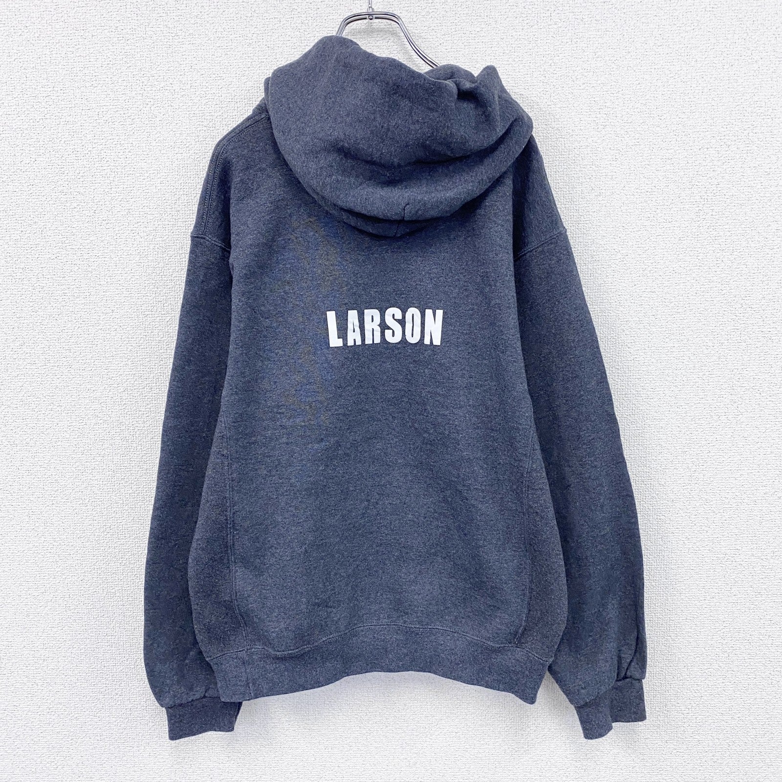 00s　RUSSELL　ラッセル　スウェットパーカー/フーディー　前V　クロスカントリー　ヴィンテージ　ダークグレー　Mサイズ　古着