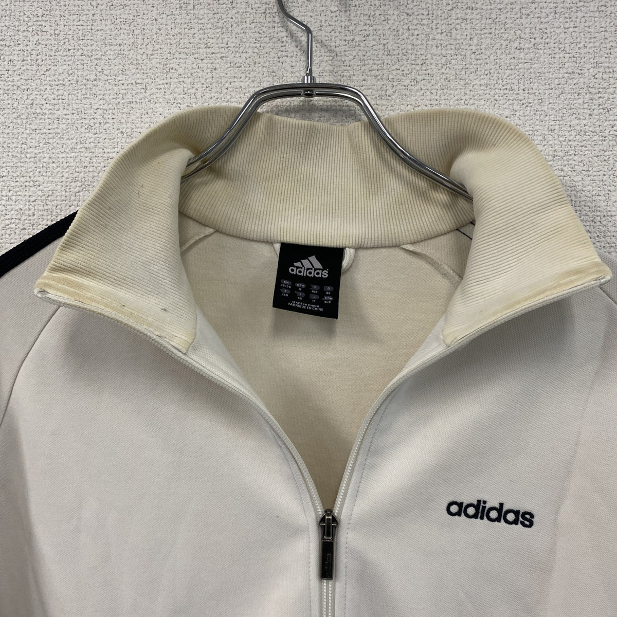 00s　adidas　アディダス　トラックジャケット/ジャージ　白　ホワイト　Mサイズ　古着