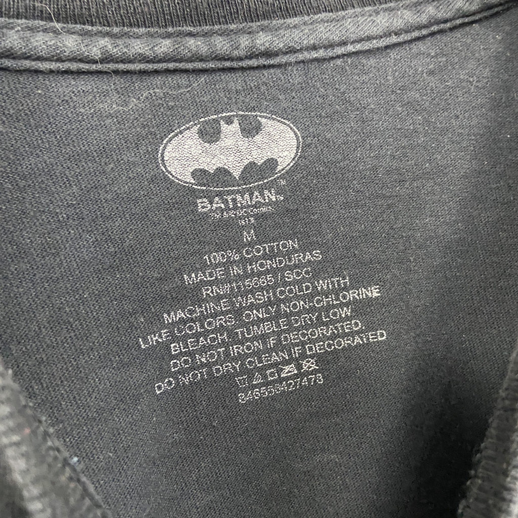 BATMAN　バットマン　DCコミック　半袖プリントアニメTシャツ　黒　ブラック　Mサイズ　古着