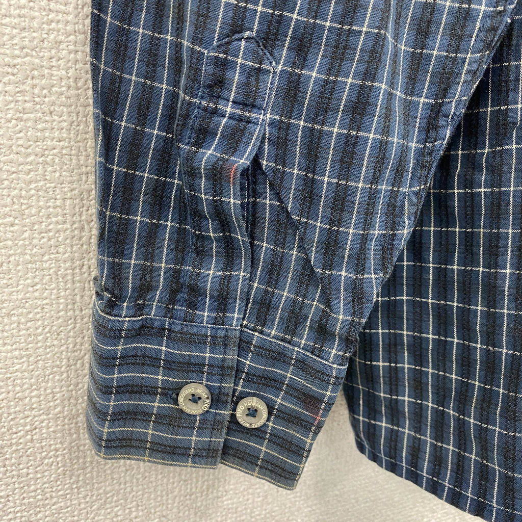 PIKO　ピコ　長袖シャツ　チェック柄　紺　ネイビー　Mサイズ　古着
