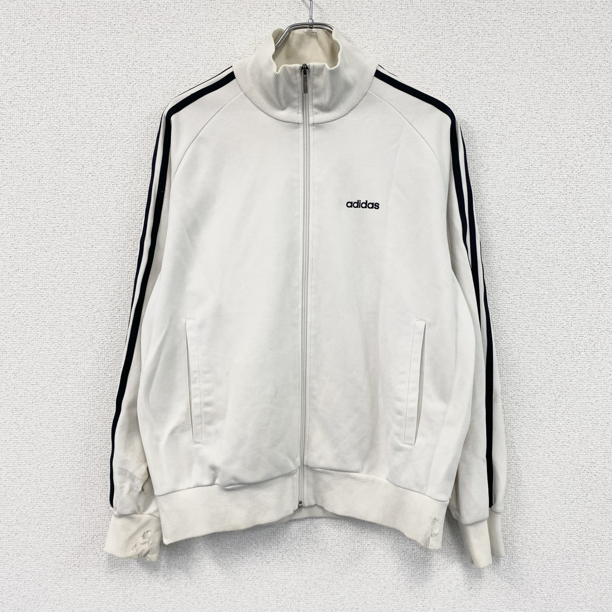 00s　adidas　アディダス　トラックジャケット/ジャージ　白　ホワイト　Mサイズ　古着
