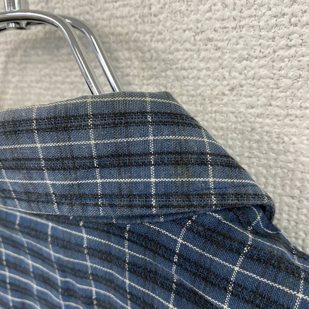 PIKO　ピコ　長袖シャツ　チェック柄　紺　ネイビー　Mサイズ　古着